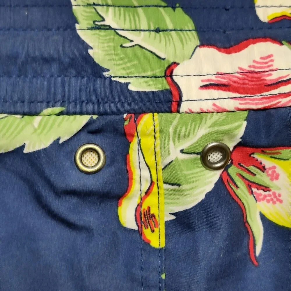 Polo Ralph Lauren Men’s Swim Shorts Large Floral Hawaiian Navy SZ Large